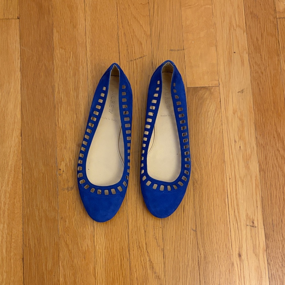 J. Crew Royal Blue Cutout Ballet Flats